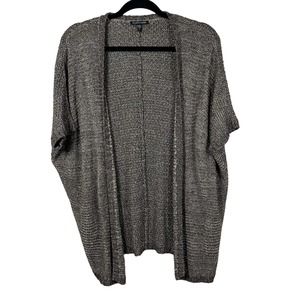 Eileen‎ Fisher Knit Cardigan Open Front Metallic Short Sleeve Size S